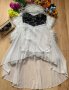 Бяла асиметрична рокля с дантела, снимка 1 - Рокли - 40917805