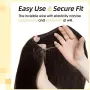 100% Естествена коса на корда 40 см S-noilite Remy, тъмнокафяви екстеншъни, снимка 4