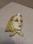 Стара Гипсова Фигура Лице На Жена С Цветна Забрадка. НОМЕР 1667., снимка 2