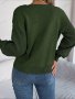 Небрежен едноцветен дамски плетен пуловер с квадратно деколте, 3цвята - 023 , снимка 6