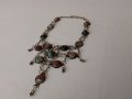 колие със полоскъпоценен камък, ретро племенно колие, ретро бижута, снимка 10