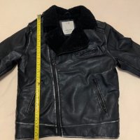 Детско кожено яке с изтъркан ефект Zara, снимка 1 - Детски якета и елеци - 34199484