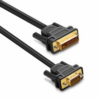 Кабел DeTech DVI-I – VGA, M/M 1.5M, Ферит, Черен, снимка 1 - Кабели и адаптери - 39267651