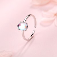 Дамски нежен пръстен с лунен камък, снимка 2 - Пръстени - 41864982