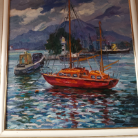 Маслена картина "Лодки", снимка 1 - Картини - 44708121