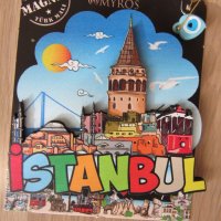 Автентичен 3D магнит от Турция, Истанбул с окото на Назар, снимка 1 - Колекции - 39308465
