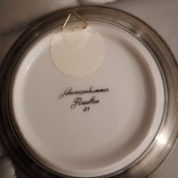 Порцеланова чиния в метален обков , снимка 3 - Декорация за дома - 39665148