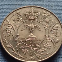 Монета 1977г. Великобритания 25г. Управление на Елизабет втора 40428, снимка 3 - Нумизматика и бонистика - 42712083
