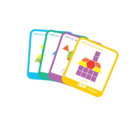 Дървен Танграм, дървени цветни карти и детайли, снимка 1 - Образователни игри - 44634663