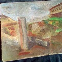 Акропола маслена картина 1983 г подписана , снимка 9 - Картини - 38684995
