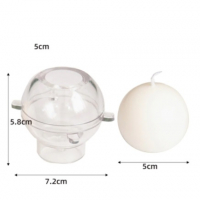 3D сфера топче пластмасова PVC форма молд за направа на топче топка кръг свещ шоколад сапун декор, снимка 1 - Форми - 36268179