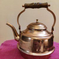 Меден, бакърен чайник с поднос. , снимка 4 - Антикварни и старинни предмети - 34589037