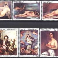 Клеймовани марки Живопис 1976 от Парагвай, снимка 1 - Филателия - 44837877