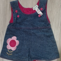  Бебешка нова дънкова рокличка от Англия!, снимка 1 - Бебешки рокли - 44595760