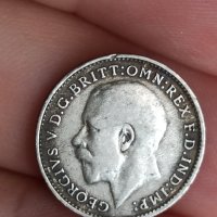 3 пенса 1922 г сребро Великобритания , снимка 3 - Нумизматика и бонистика - 41575572
