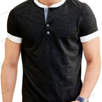Мъжка класическа Henley тениска с къс ръкав, 6цвята - 023, снимка 10 - Тениски - 41492117