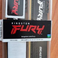 Продавам кит 2 х 16GB DDR4 3200 Kingston Fury Beast CL16, снимка 1 - RAM памет - 44184083