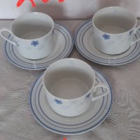 3 броя чашки с чинийки , снимка 1 - Сервизи - 44311971