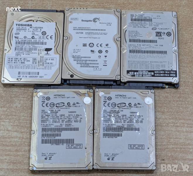 160GB,120GB,80GB HDD 2.5" хард диск за лаптоп + Гаранция, снимка 1