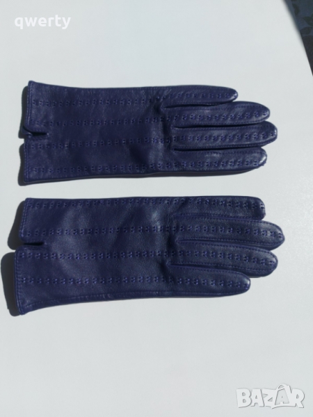 Нови дамски ръкавици лилави естествена кожа, снимка 1