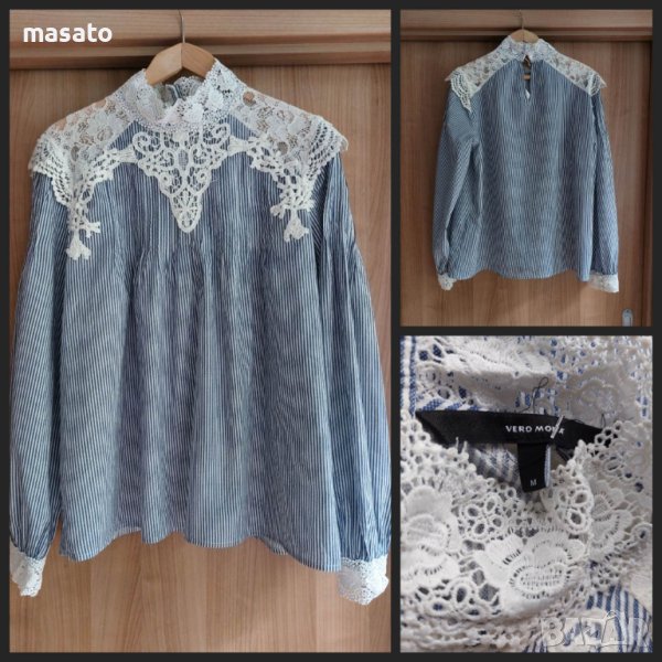 Vero Moda - раирана синя риза, снимка 1