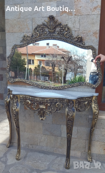 Масивна/Бронзова Конзола/Огледало, снимка 1