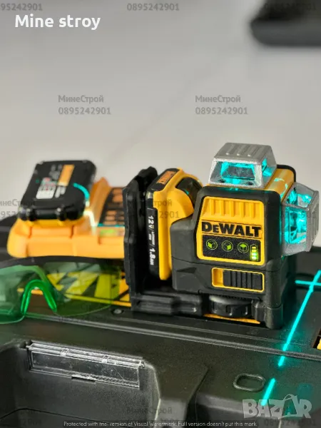 Лазерен нивелир линеен DEWALT DCE089D1G, 360°, 15-30м, зелен лазер, снимка 1