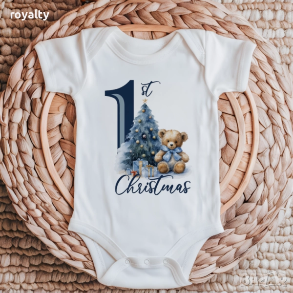 Бебешко боди My first Christmas, снимка 1
