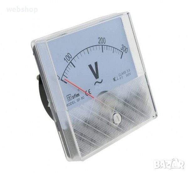 Волтметър/амперметър SF-80 AC/DC директен 300V Ф65mm, снимка 1