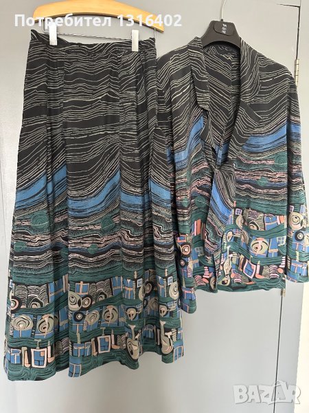 Копринен костюм, размер М, снимка 1