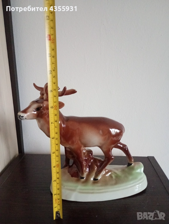Голям стар порцелан фигура елен стар български порцелан статуетка , снимка 1