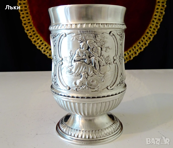 Чаша от калай с картини Влюбени,Пътешествие,Пролет. , снимка 1