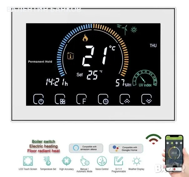 BHT-8000 GCLW WIFI термостат за управление на газов Котел/бойлер NTC3950/10К, снимка 1