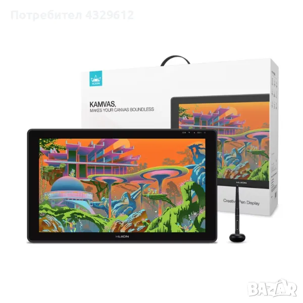 Графичен таблет HUION Kamvas 22 с оригиналната си кутия., снимка 1