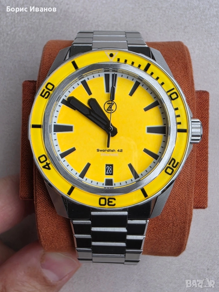 Zelos Swordfish 42mm SS Ember Orange, снимка 1