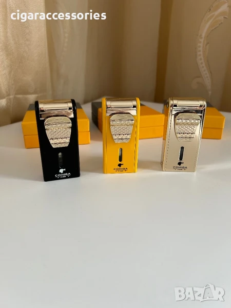 Запалка Cohiba с вградена резачка и пънч – 2 пламъка, снимка 1