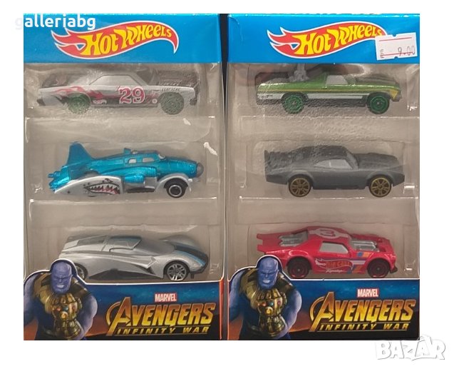 Комплект метални колички Hot Wheels Marvel, снимка 1