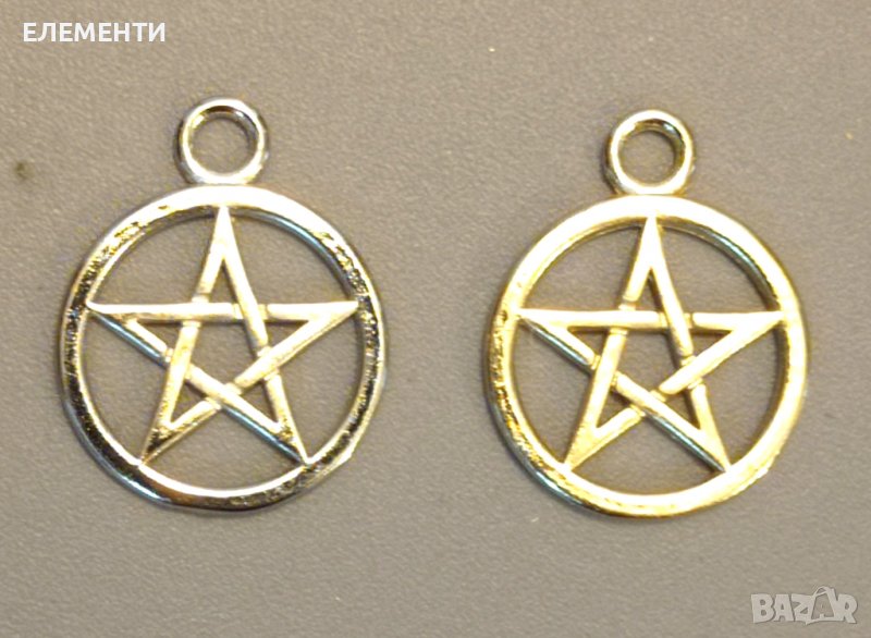 Метален Елемент / Медальон - ПЕНТАГРАМ, снимка 1