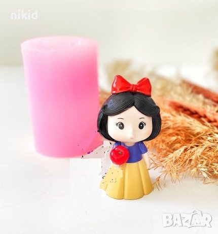 3D Снежанка момиче принцеса кукла силиконов молд форма калъп гипс фондан свещ декор, снимка 1