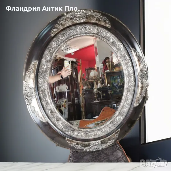 Овално огледало "Ренесанс" /силвър/ , снимка 1