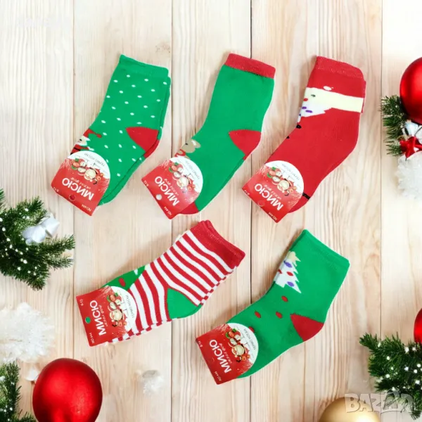 3156 Атрактивни детски коледни чорапи, за 8-12 години, снимка 1