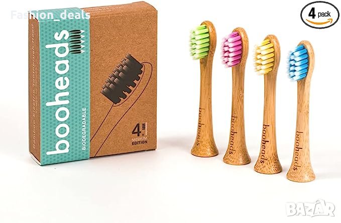 Нови 4 броя Глави за електрическа четка за зъби от бамбук с дървени въглища Грижа уста хигиена, снимка 1