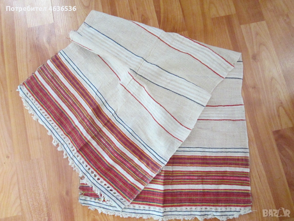 19век кърпа, ръчно тъкан кенар , 90х38см., снимка 1