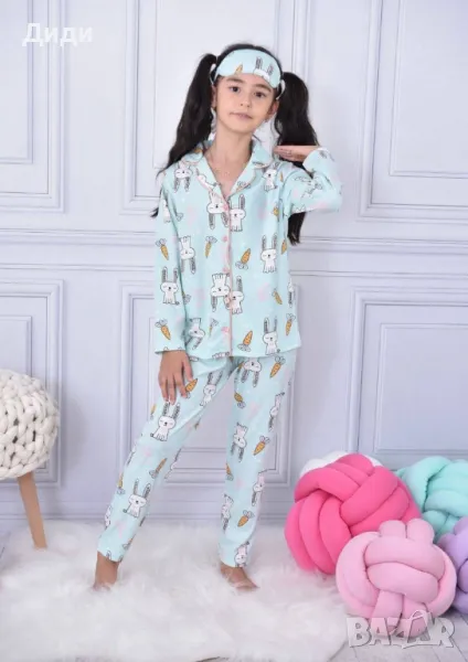 Детска пижама за момиче Зайчета , снимка 1