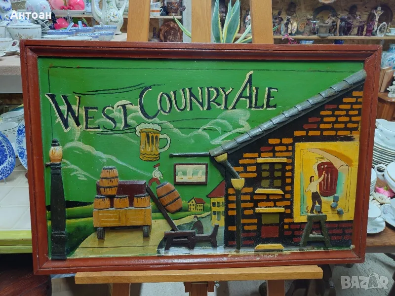 Винтидж релефна картина - ръчна изработка , снимка 1