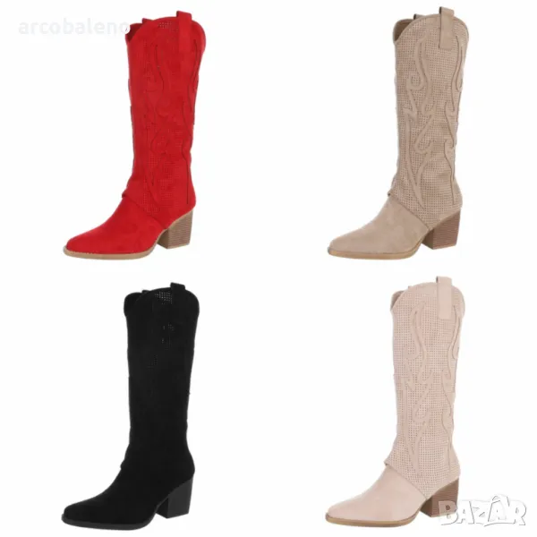 Летни дамски западни и байкърски ботуши, 4цвята , снимка 1