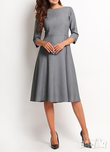 Клоширана сива рокля Awama - XL, снимка 1