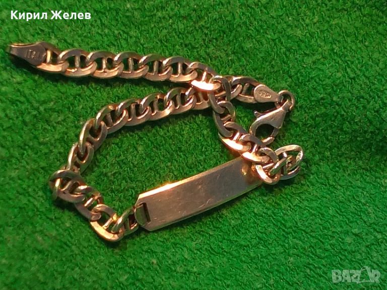 ПРЕКРАСНА ИТАЛИАНСКА СРЕБЪРНА ГРИВНА СРЕБРО 925 ITALY с БЯЛА ПОЗЛАТА ВИНТИДЖ ПЛЕТКА 43212, снимка 1