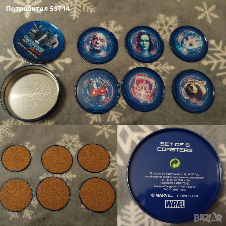 Подложки за чаши Marvel /6 бр./, снимка 1