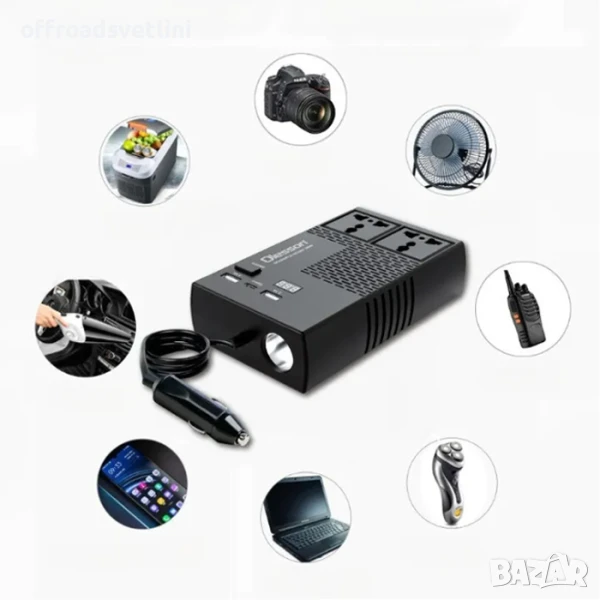 Зарядно за кола, Преобразувател на напрежение от 12V/24V на 220V, снимка 1